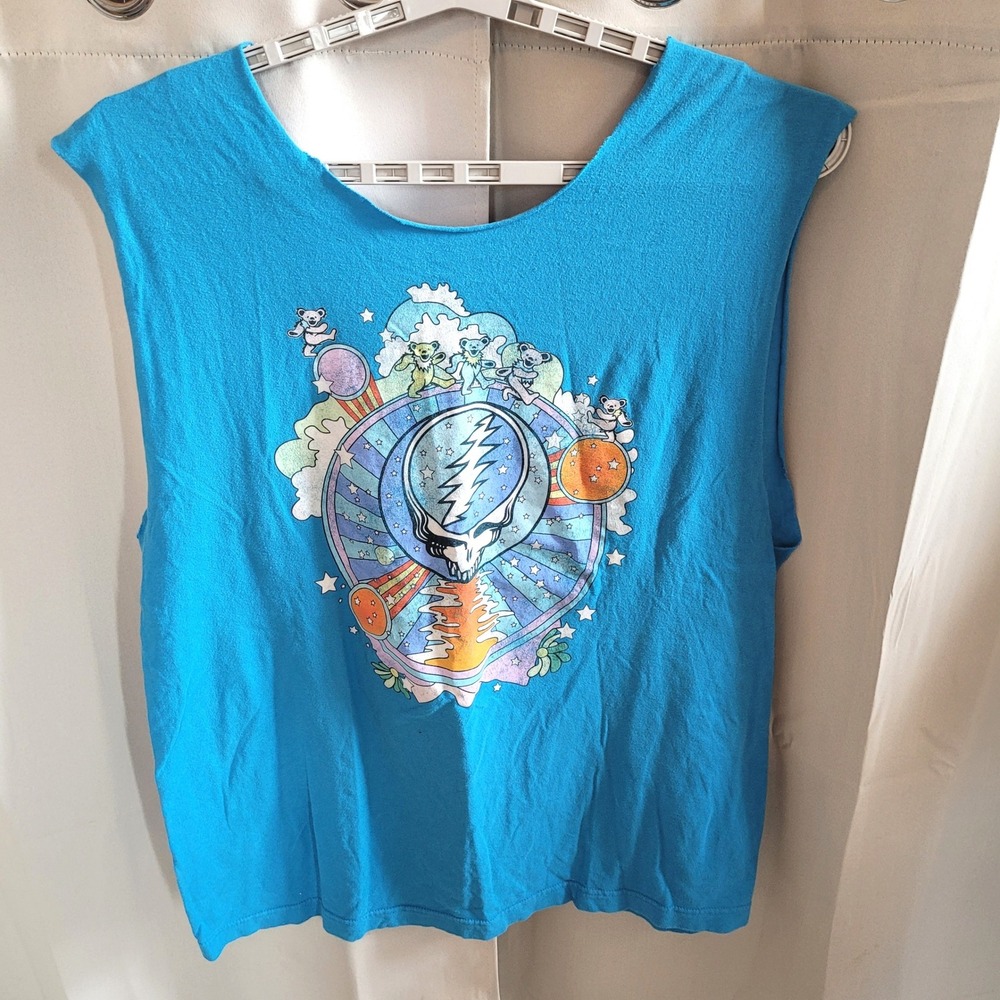 Grateful Dead Mens Muscle Tee XL Steal Your Face Dancing Bears DIY Shirt 21899